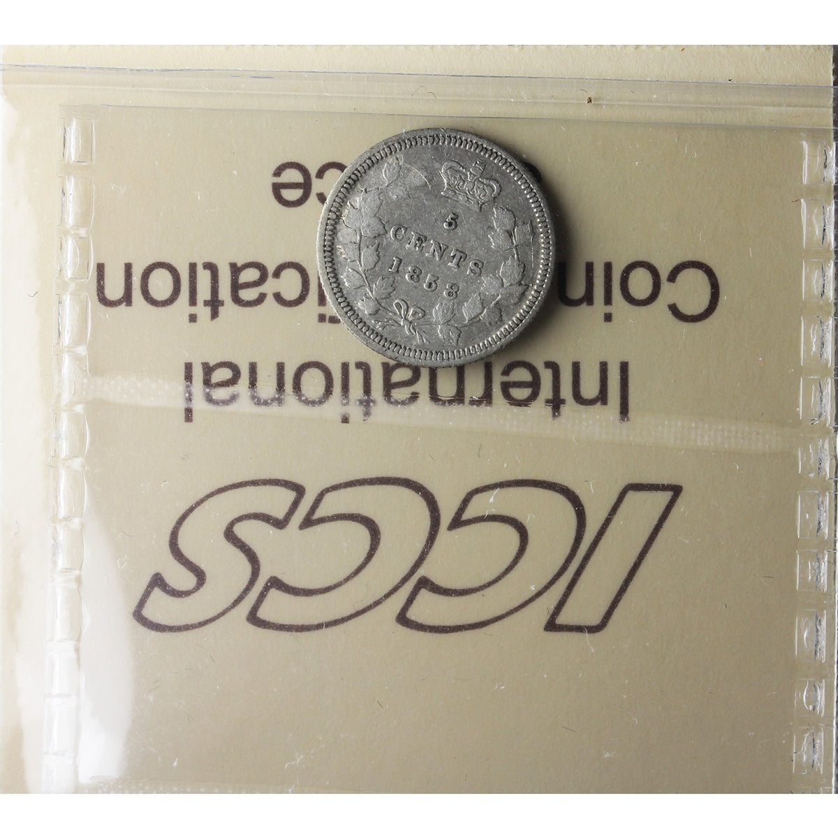 1858 Large Date 5-cents ICCS Certified VF20