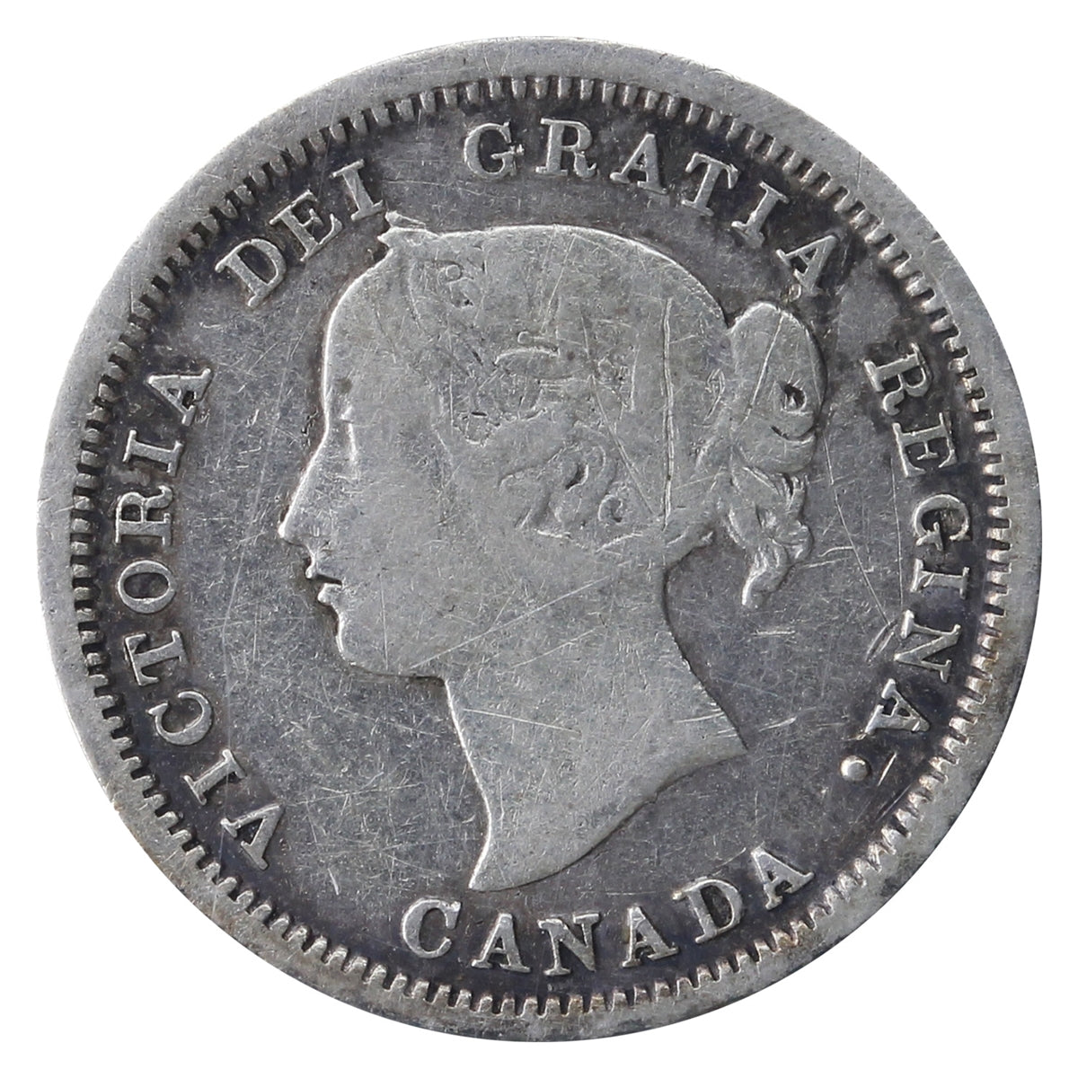 1858 Large Date 5-cents ICCS Certified F12