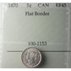 1870 Flat Border Canada 5-cents Prestige Certified EF45