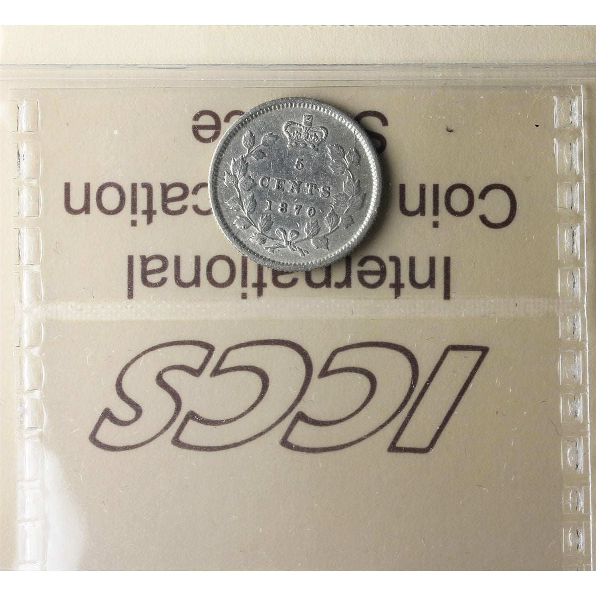 1870 Raised Border Canada 5-cents ICCS Certified VF30