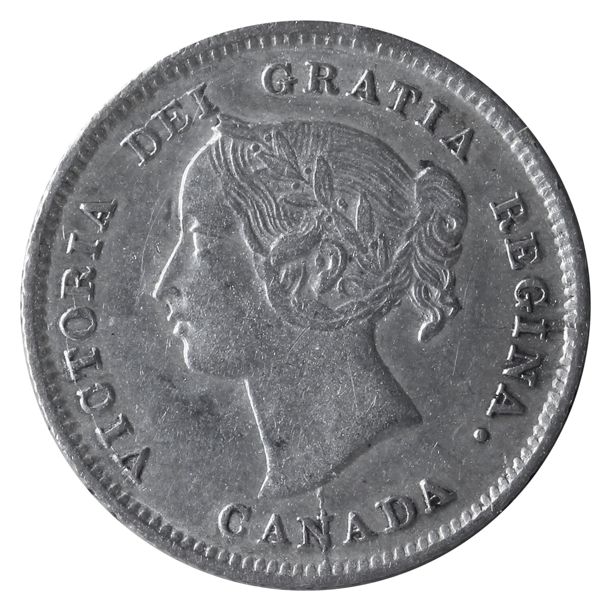 1870 Raised Border Canada 5-cents ICCS Certified VF30