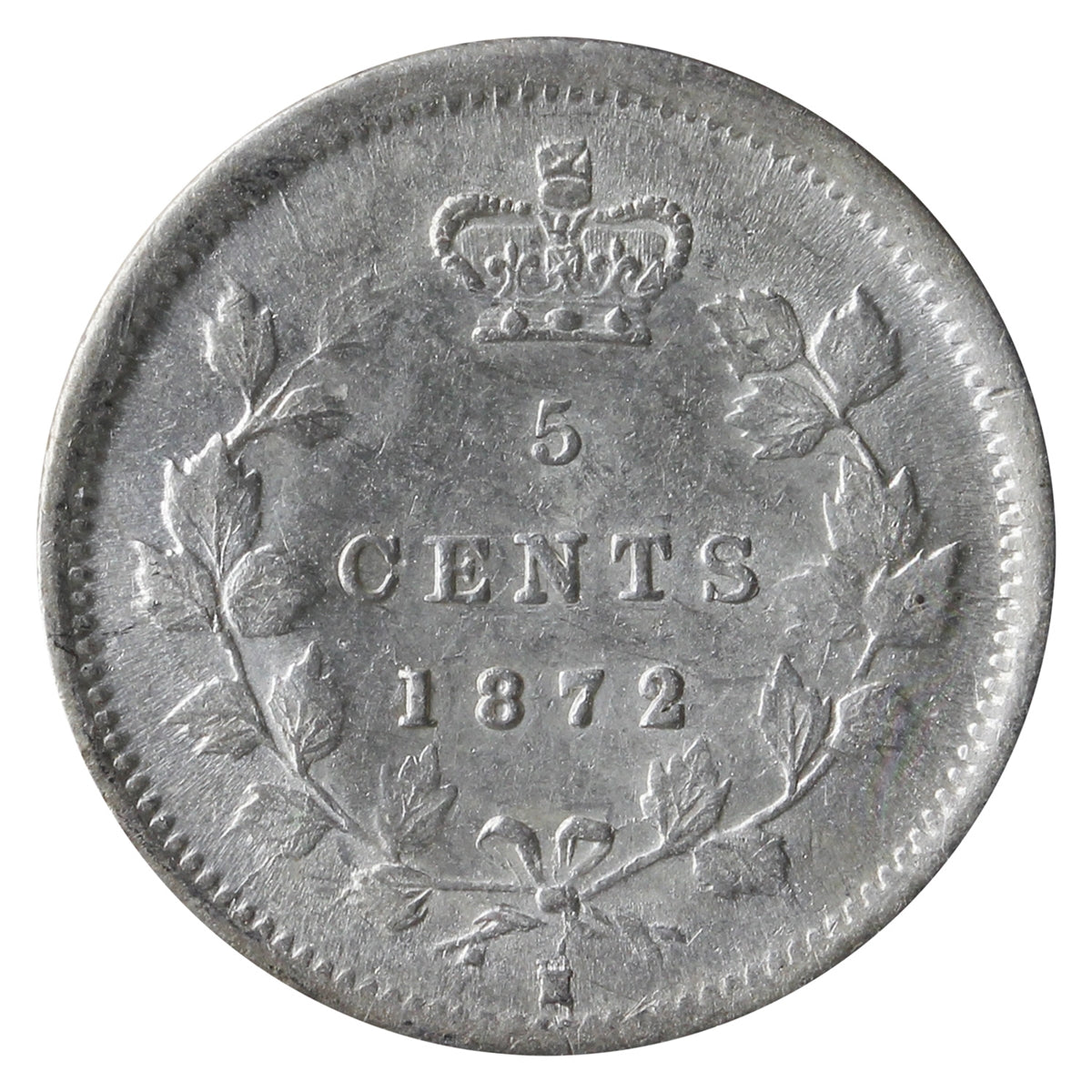 1872H Canada 5-cents ICCS Certified EF45