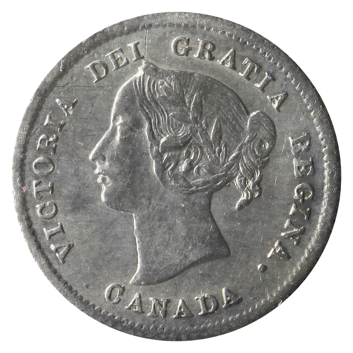1874H Plain 4 Canada 5-cents ICCS Certified EF40