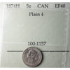 1874H Plain 4 Canada 5-cents Prestige Certified EF40