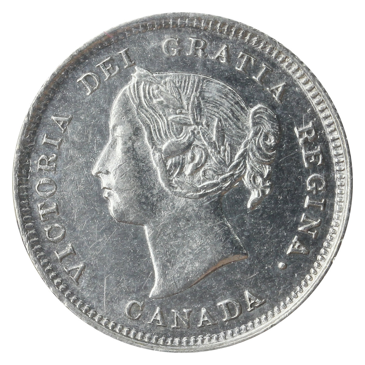 1885 Small 5 Canada 5-cents ICCS Certified EF45