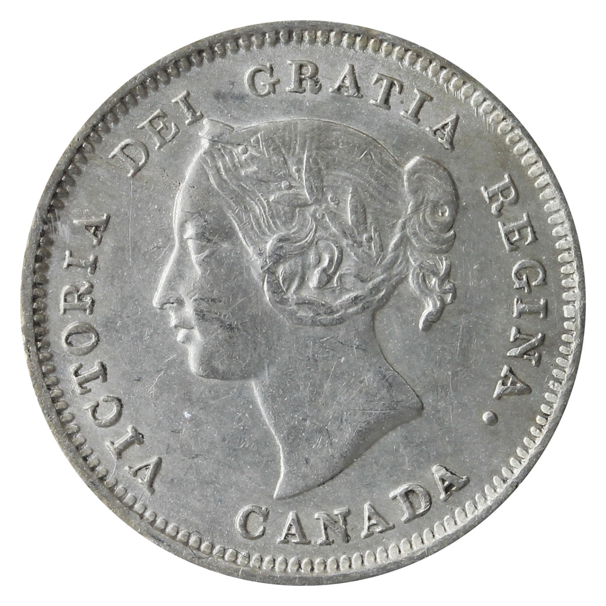 1881H Canada 5-cents ICCS Certified AU50
