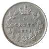 1881H Canada 5-cents ICCS Certified AU50