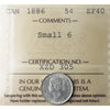 1886 Small 6 Canada 5-cents ICCS Certified EF40