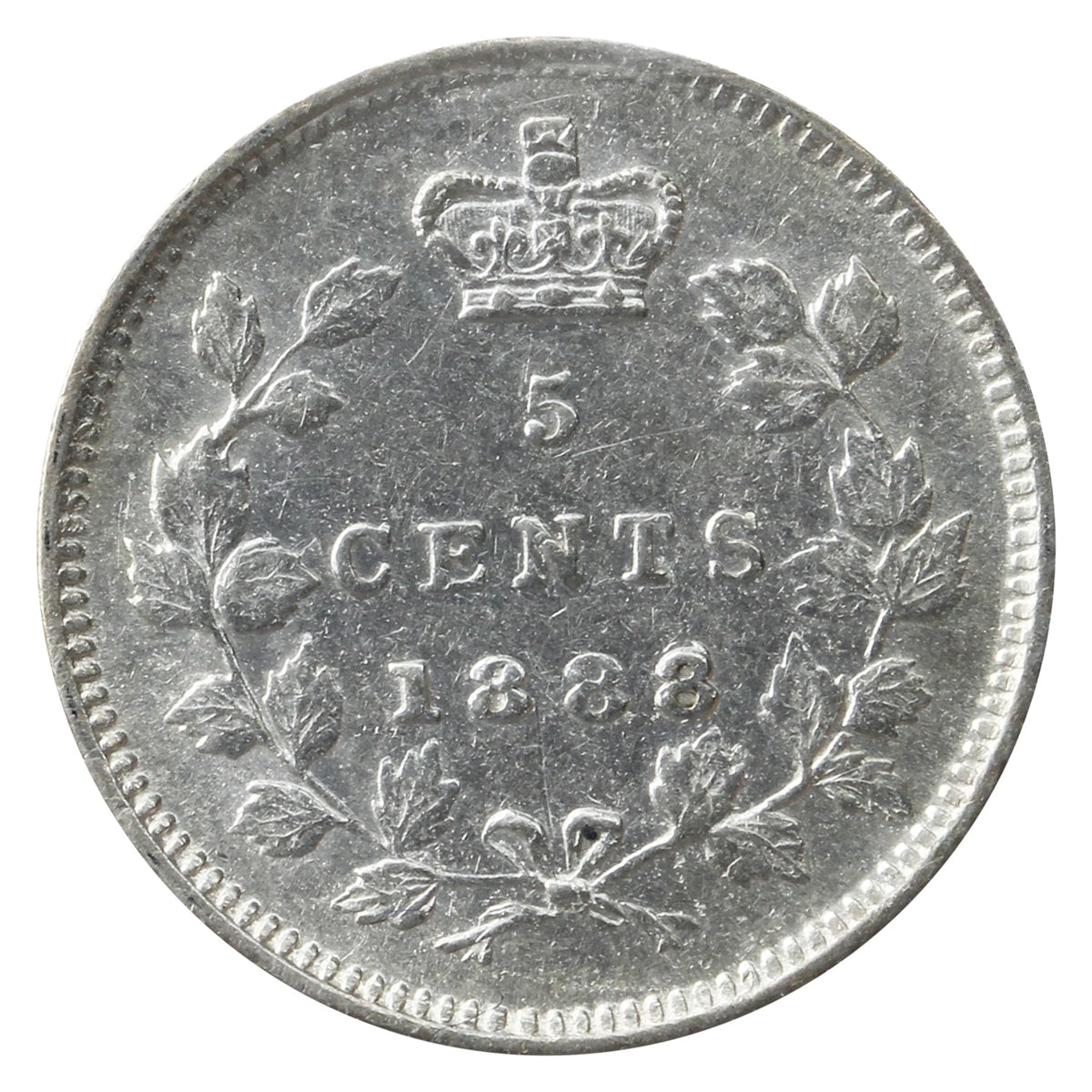 1888 8/8 Canada 5-cents ICCS Certified VF30
