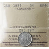 1894 Canada 5-cents ICCS Certified EF40
