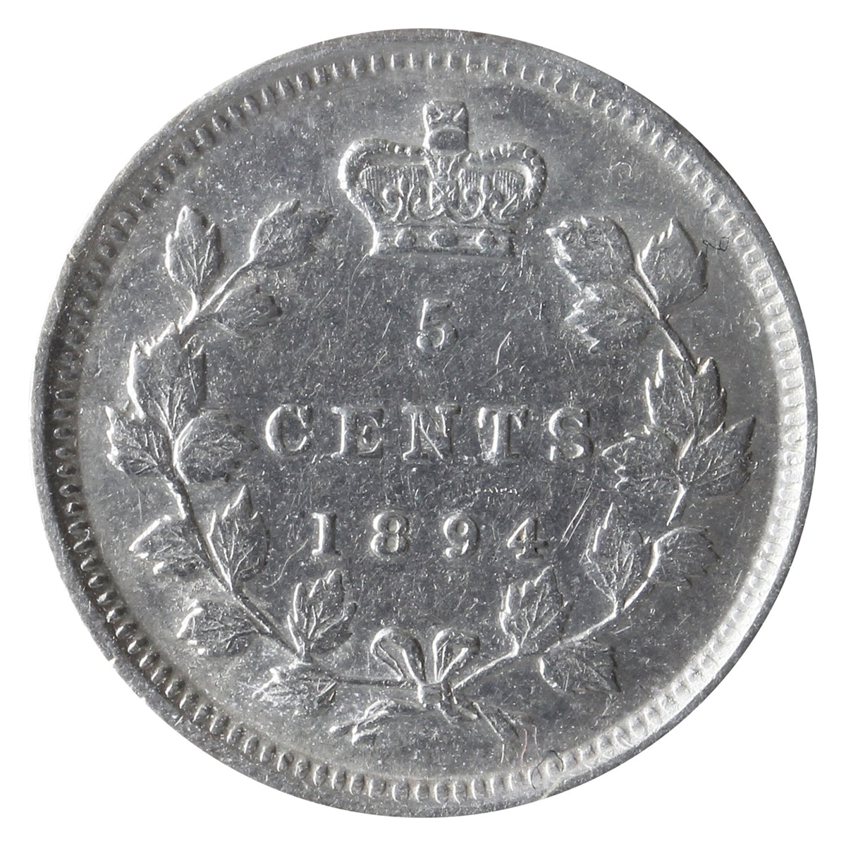 1894 Canada 5-cents ICCS Certified EF40