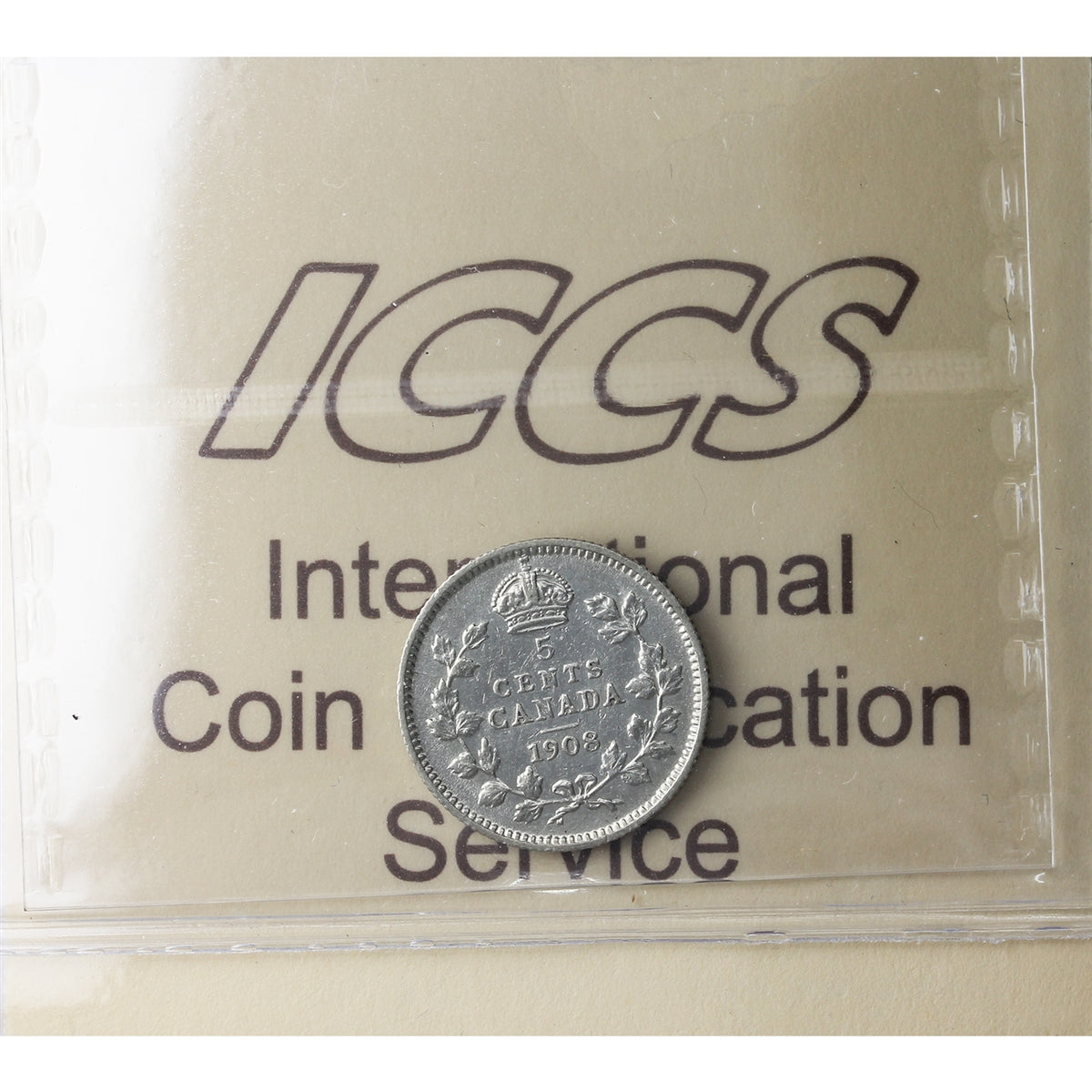 1908 Large 8 Canada 5-cents ICCS Certified EF40