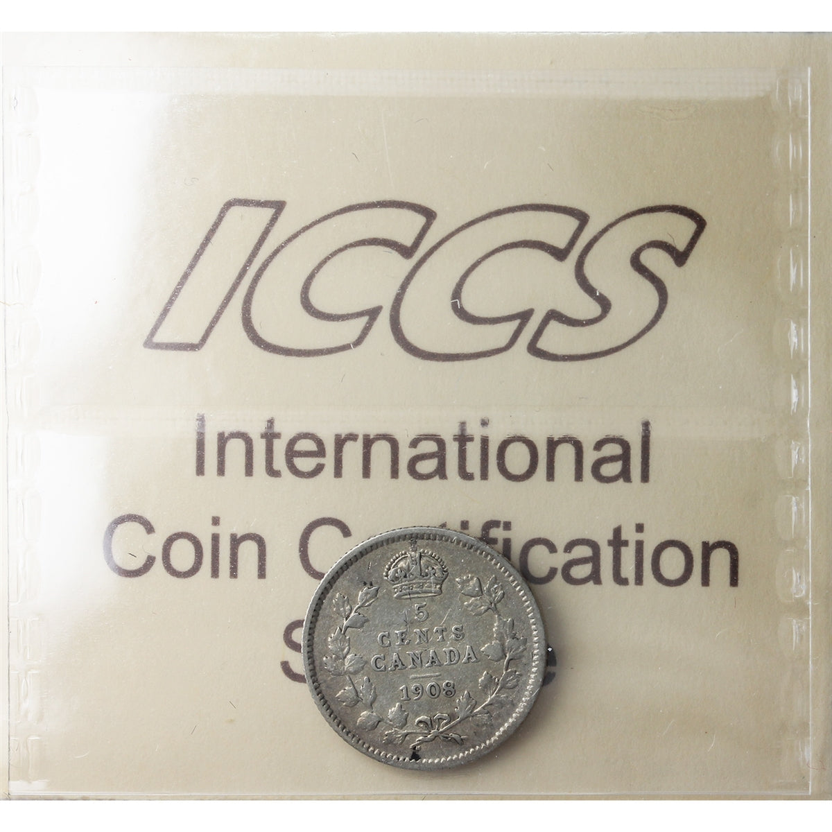 1908 Large 8 Canada 5-cents ICCS Certified VF20