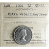 1964 Extra Waterline Canada 5-cents ICCS Certified MS-63 Cameo