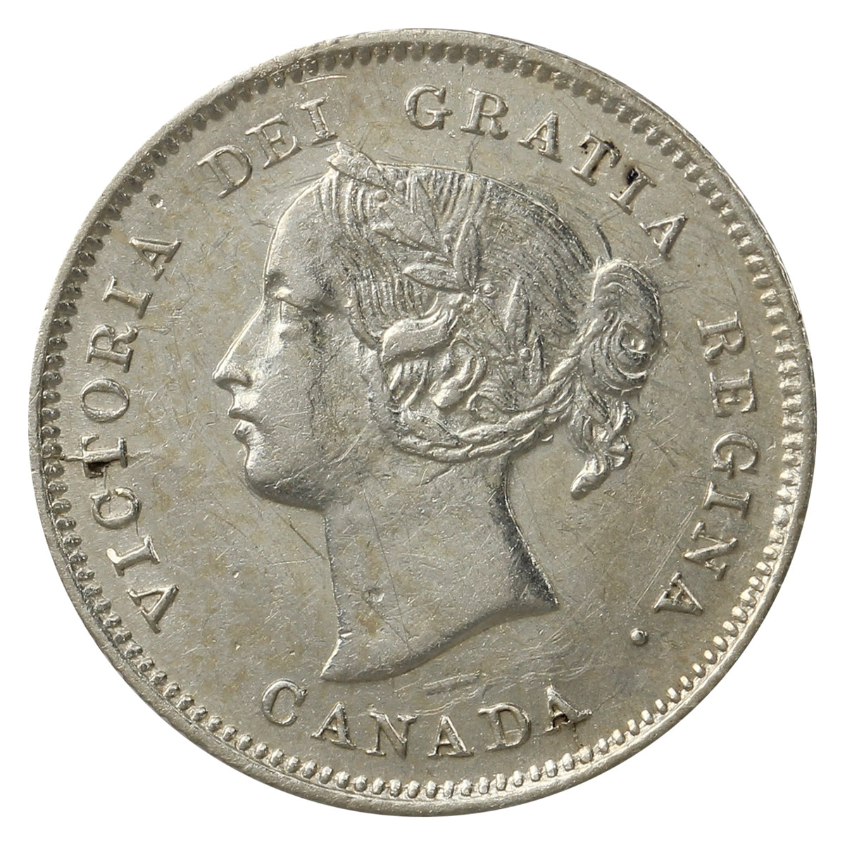1870 Narrow Rim 5-cents EF-AU (EF45) $