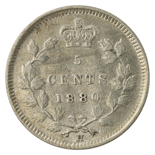 1880H Obv. 2 Canada 5-cents VF-EF (VF30) $