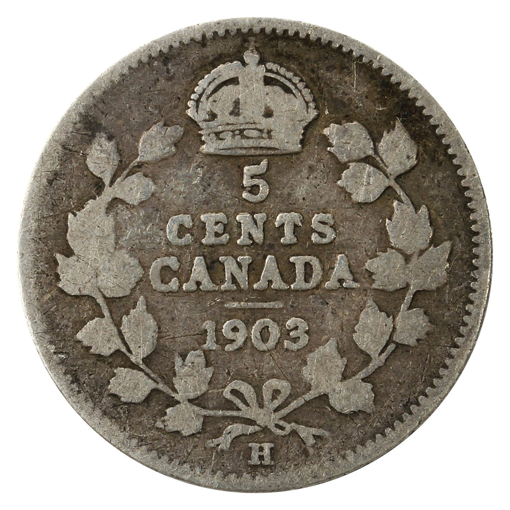 1903H Large H Canada 5-cents G-VG (G6)