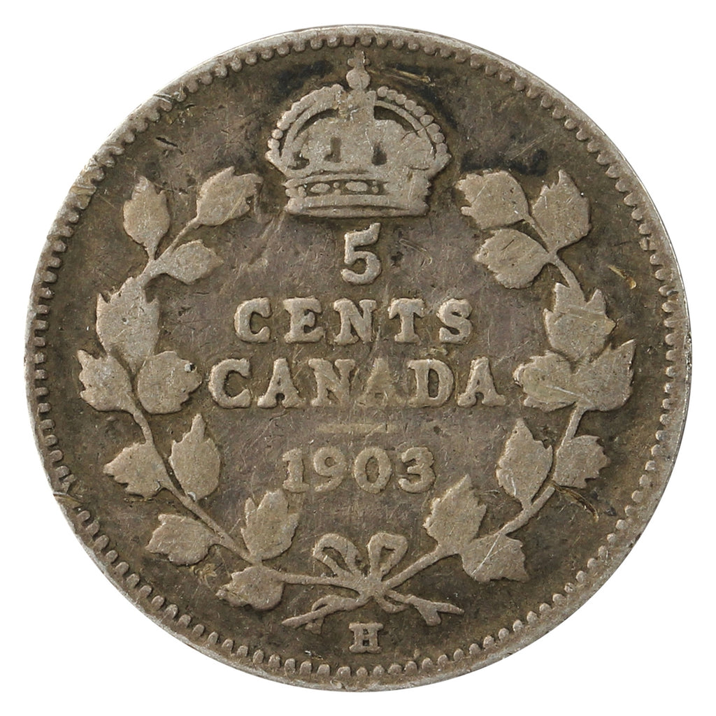 1903H Small Recut H Canada 5-cents G-VG (G6)