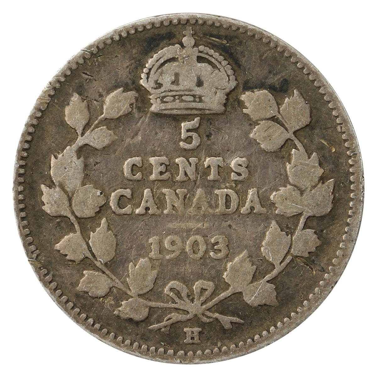 1903H Small Recut H Canada 5-cents G-VG (G6)