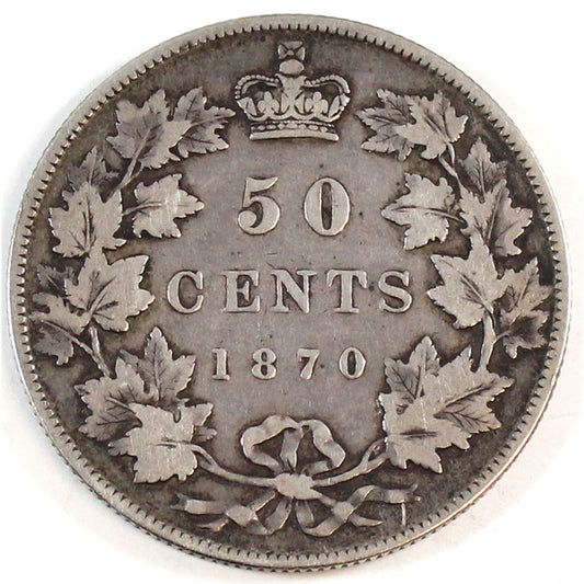 1870 LCW Canada 50-cents F-VF (F15) $