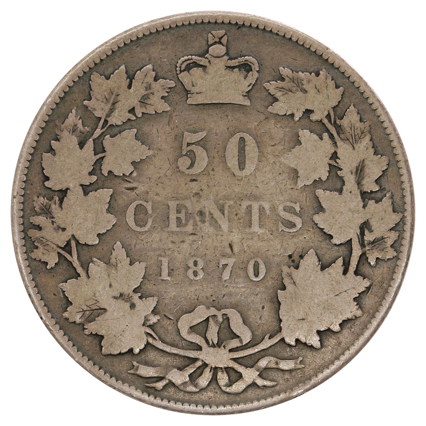 1870 LCW Canada 50-cents Very Good (VG8) $