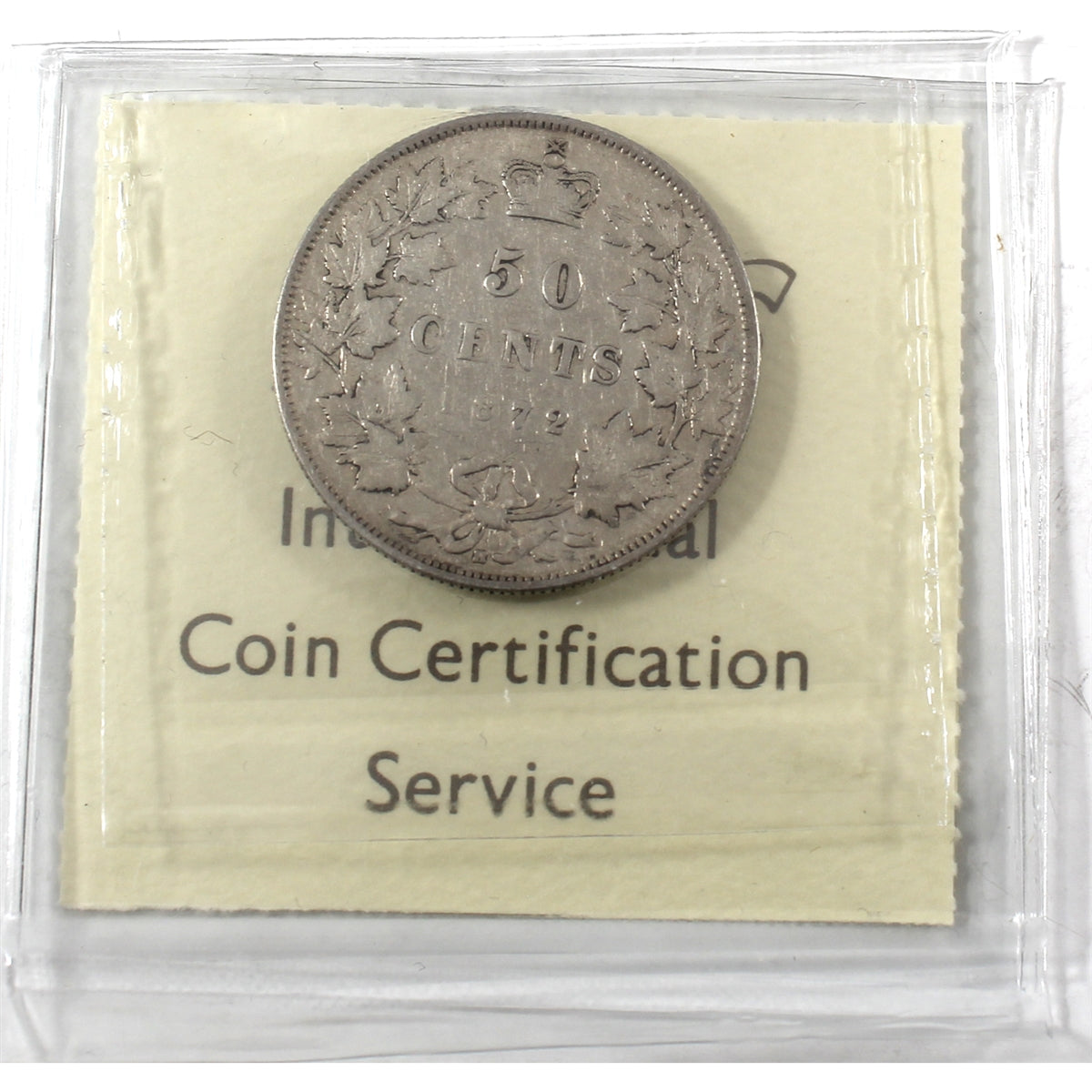 1872H Canada 50-cents ICCS Certified F12