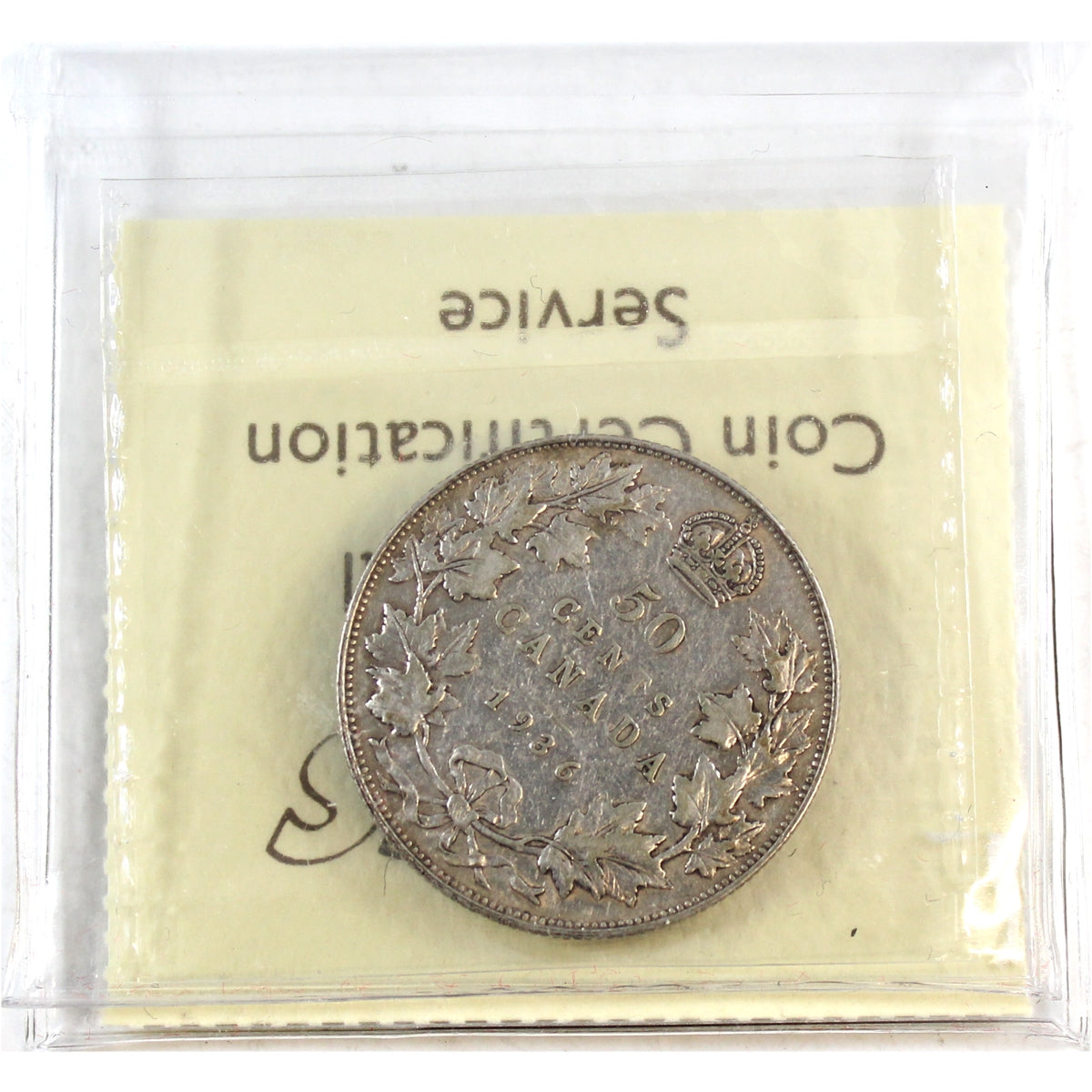 1936 Canada 50-cents ICCS Certified F15