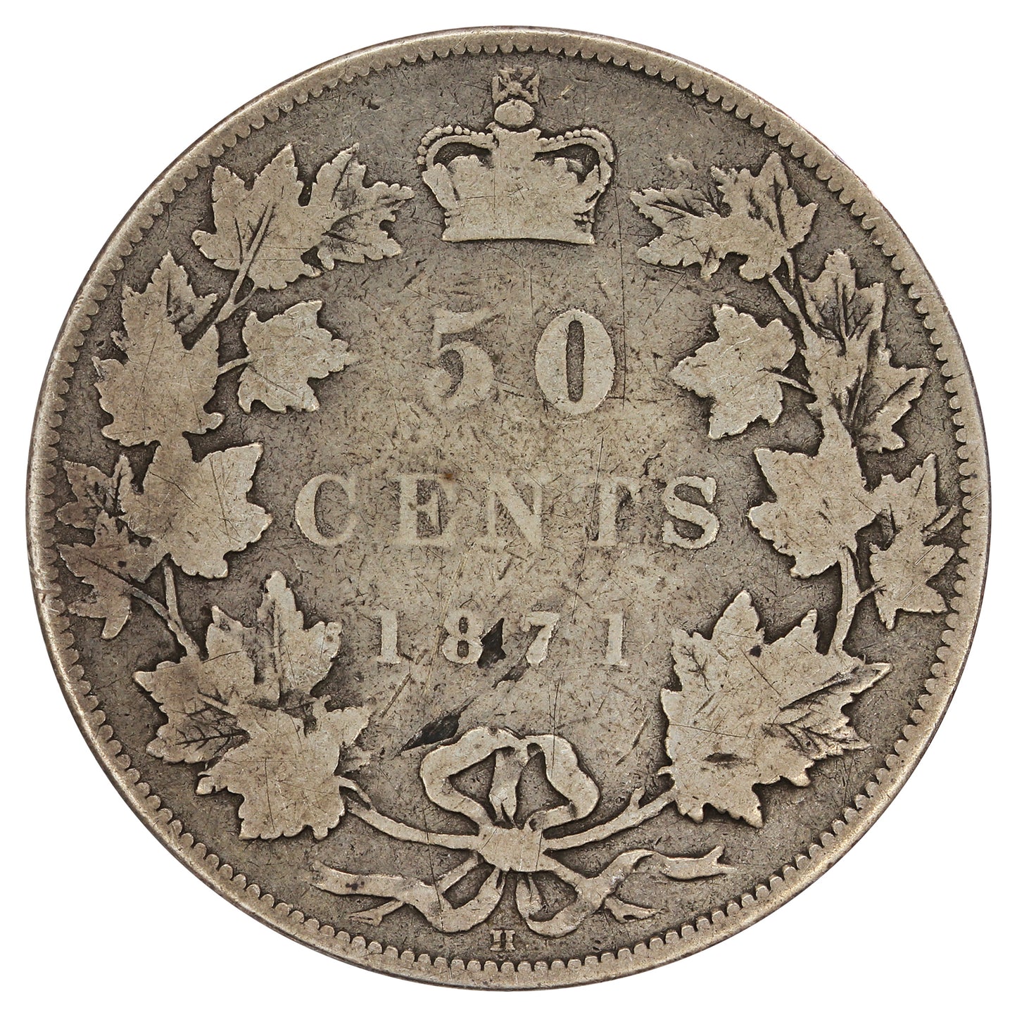 1871H Canada 50-cents Very Good (VG8) $