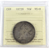 1872H Canada 50-cents ICCS Certified VG8