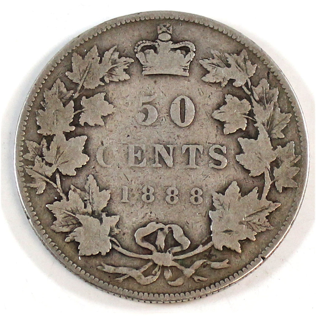 1888 Obv. 2 Canada 50-cents Very Good (VG8) $