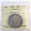 1892 Obv. 4 Canada 50-cents ICCS Certified G4