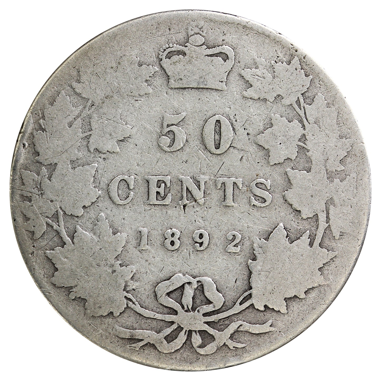 1892 Obv. 4 Canada 50-cents About Good (AG3)