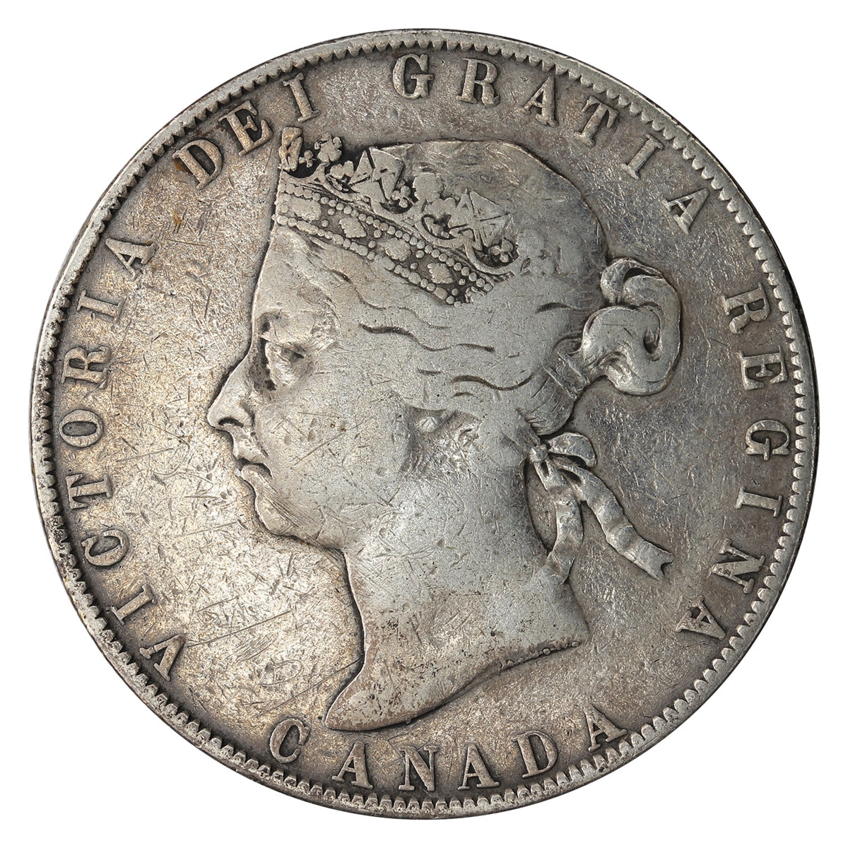 1892 Obv. 4 Canada 50-cents Fine (F12) $