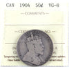 1904 Canada 50-cents ICCS Certified VG8
