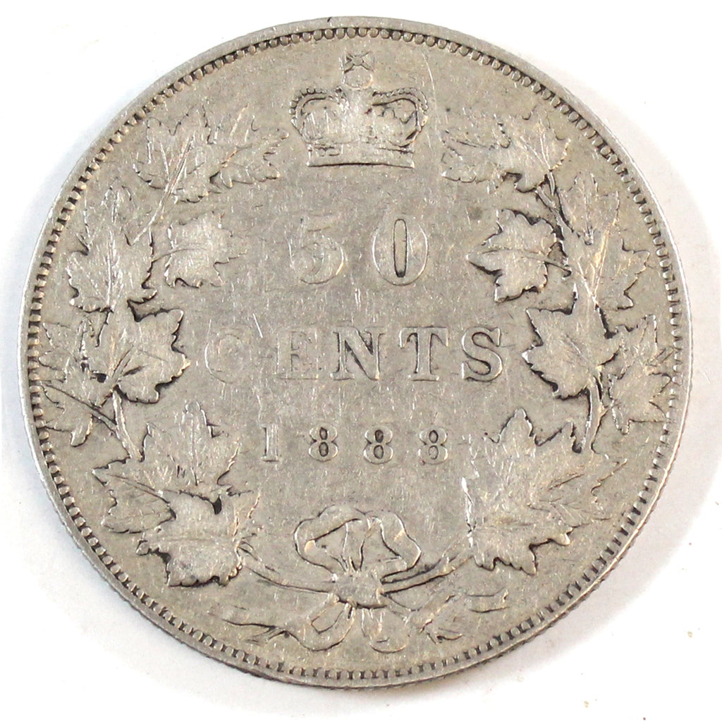 1888 Obv. 2 Canada 50-cents F-VF (F15) $