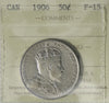 1906 Canada 50-cents ICCS Certified F15