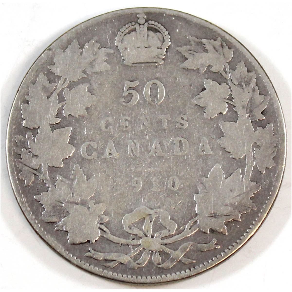 1910 Edwardian Leaves Canada 50-cents Good (G4)