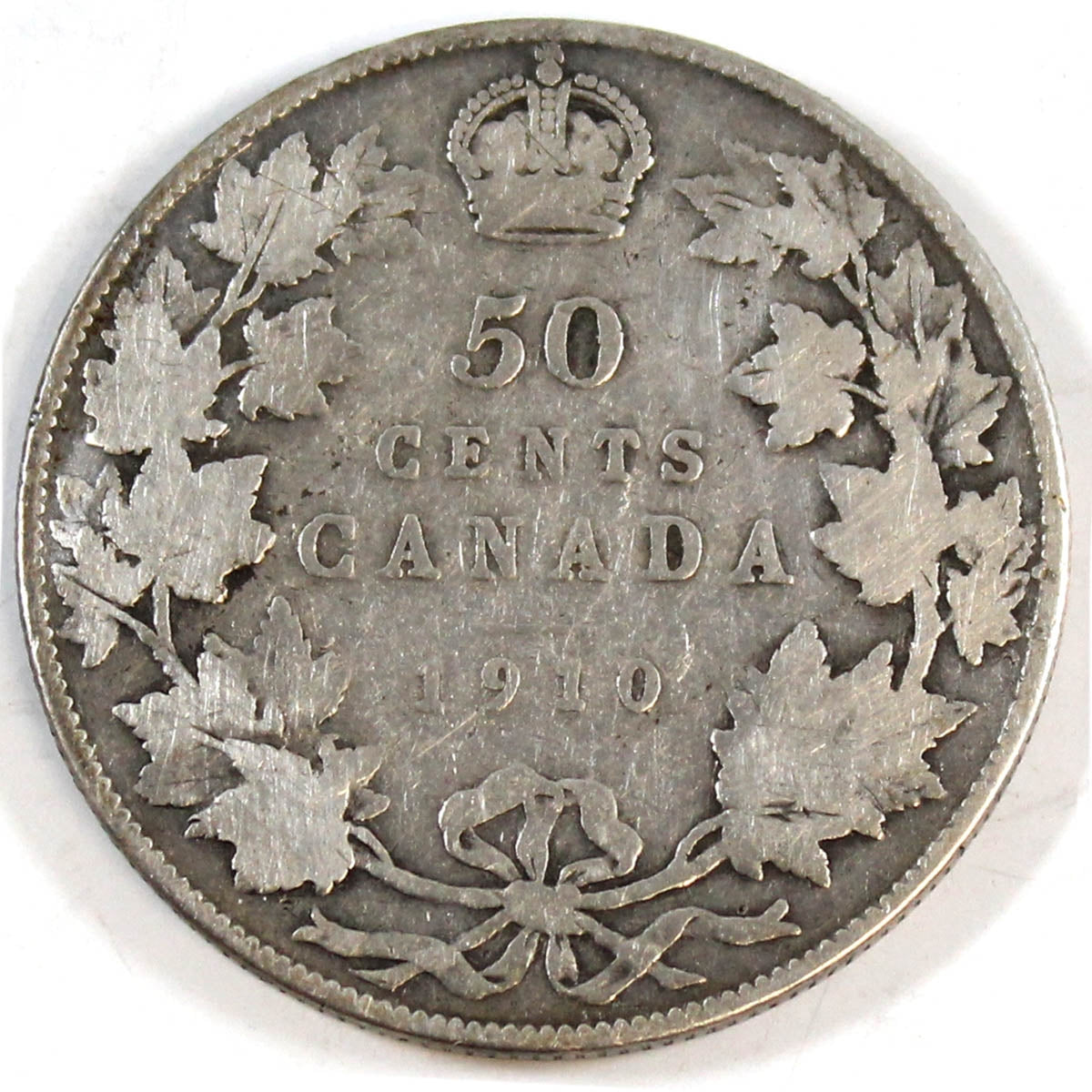 1910 Edwardian Leaves Canada 50-cents G-VG (G6)