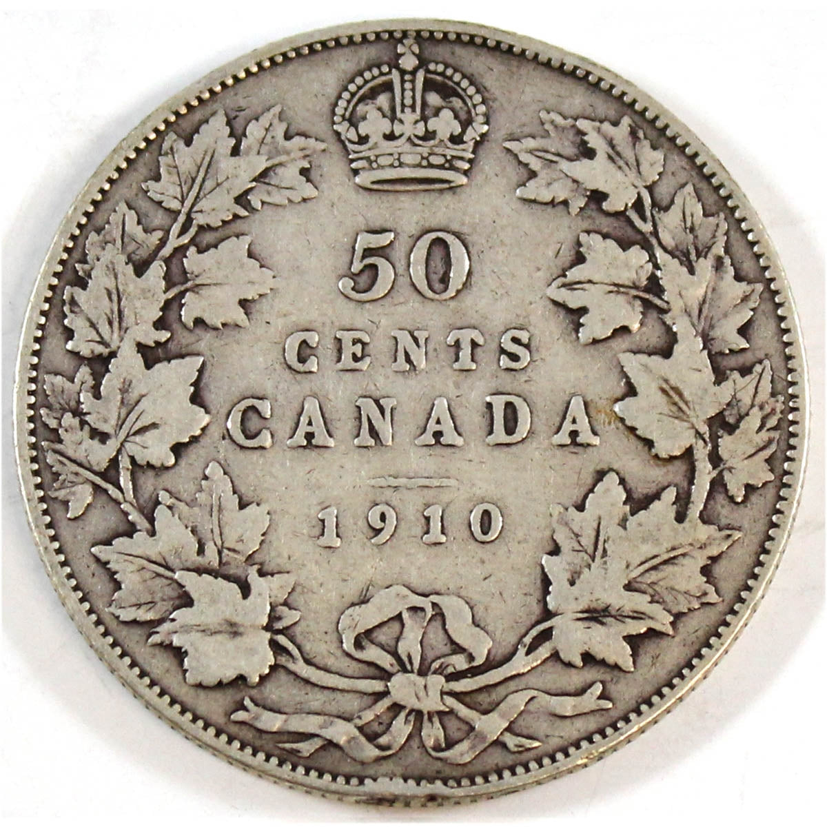 1910 Edwardian Leaves Canada 50-cents VG-F (VG10)
