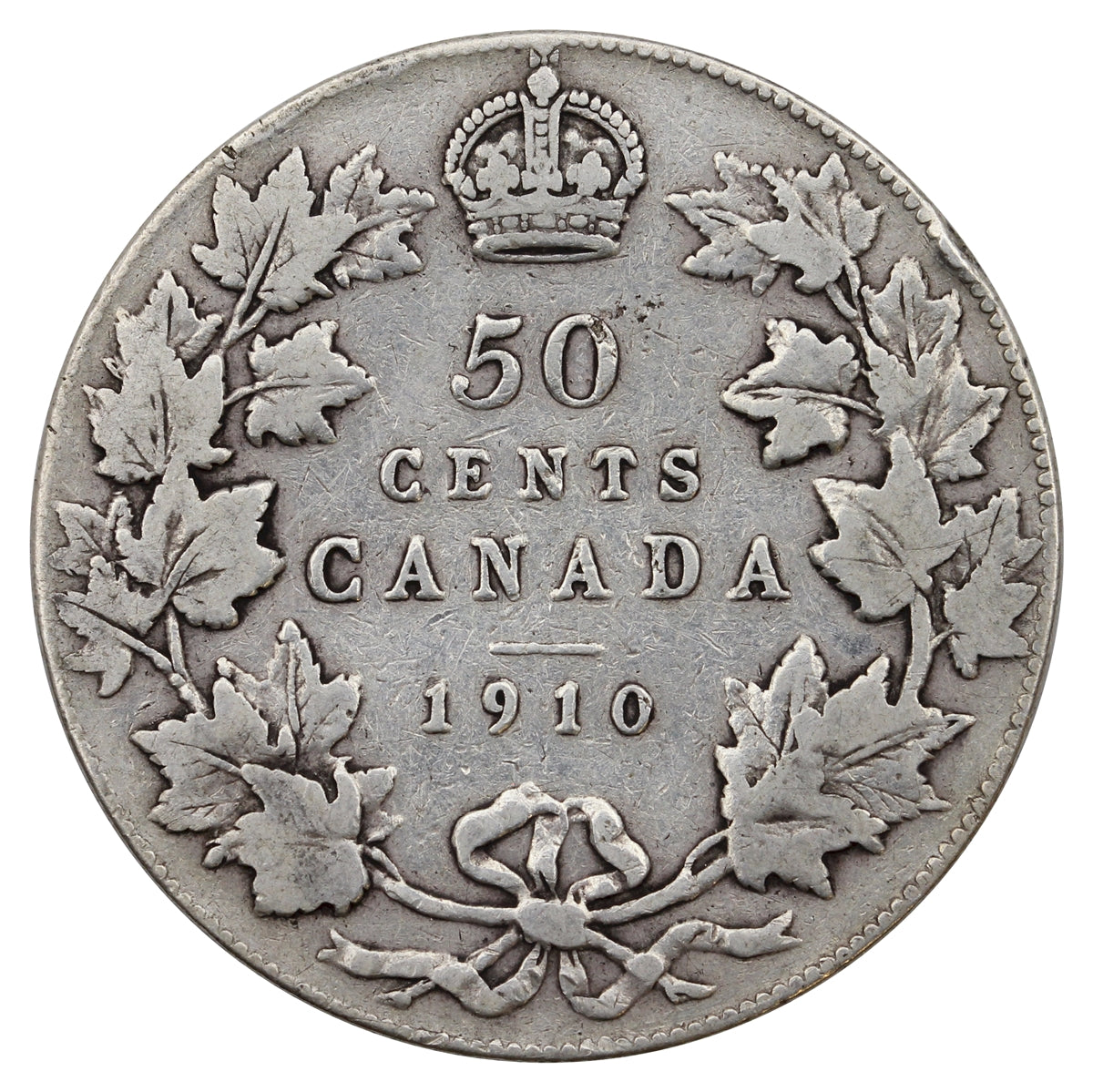 1910 Victorian Leaves Canada 50-cents Fine (F12)
