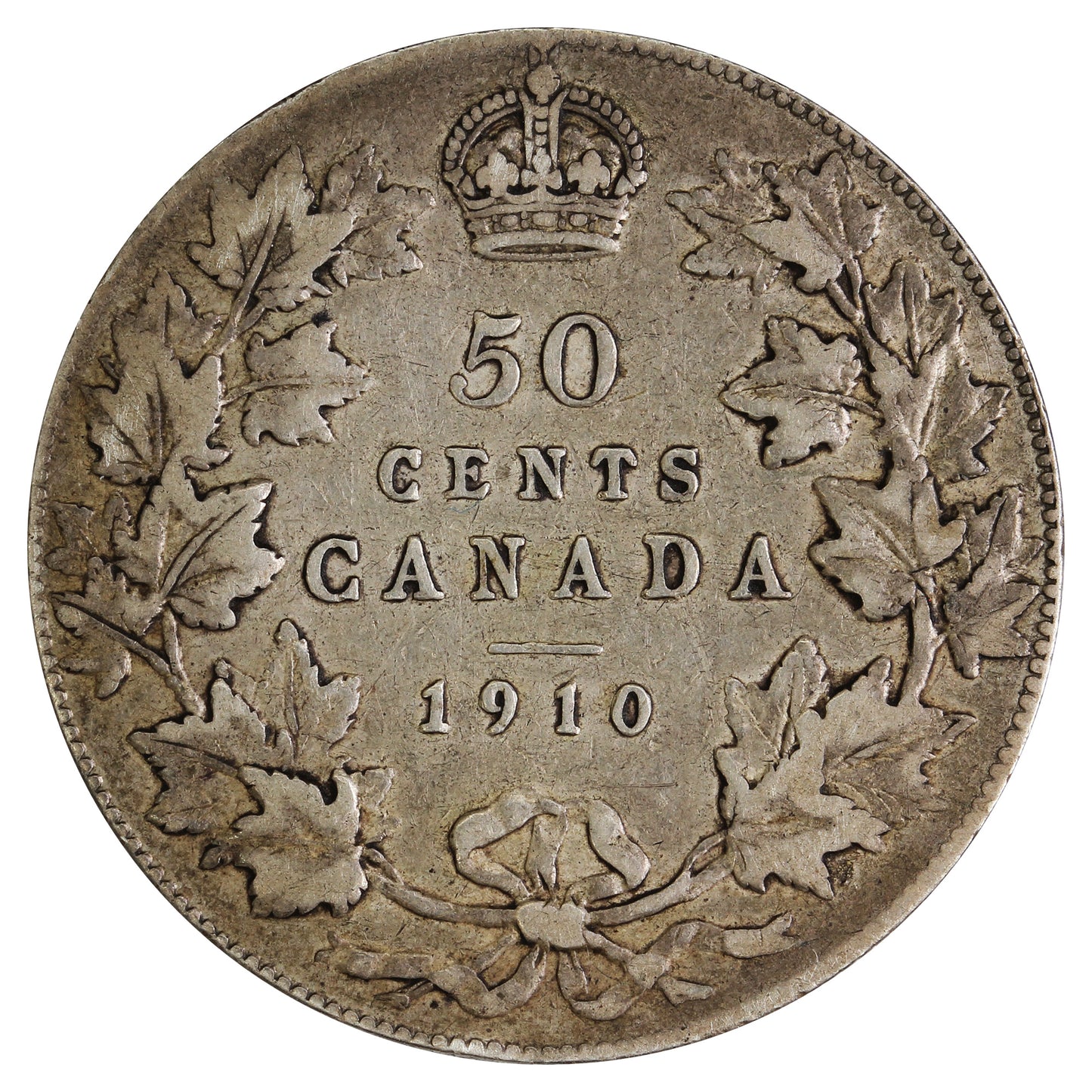 1910 Victorian Leaves Canada 50-cents Very Fine (VF20) $