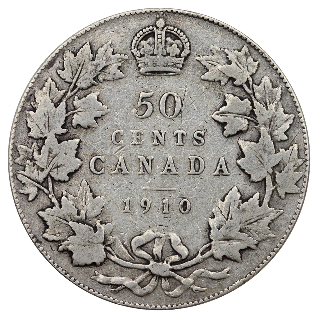 1910 Victorian Leaves Canada 50-cents VG-F (VG10)