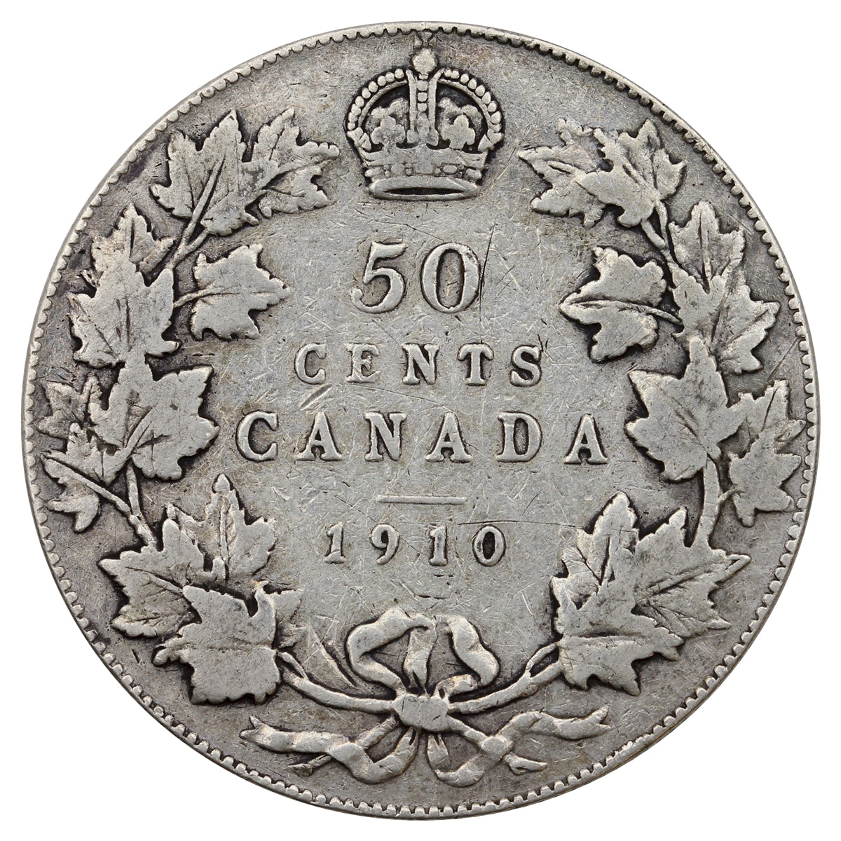 1910 Victorian Leaves Canada 50-cents VG-F (VG10)