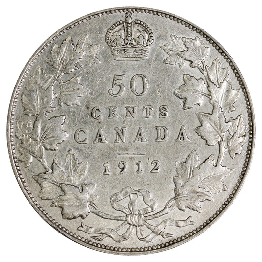 1912 Canada 50-cents Very Fine (VF-20) $