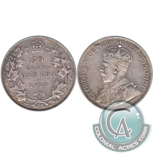 1913 Canada 50-cents Very Fine (VF20) $
