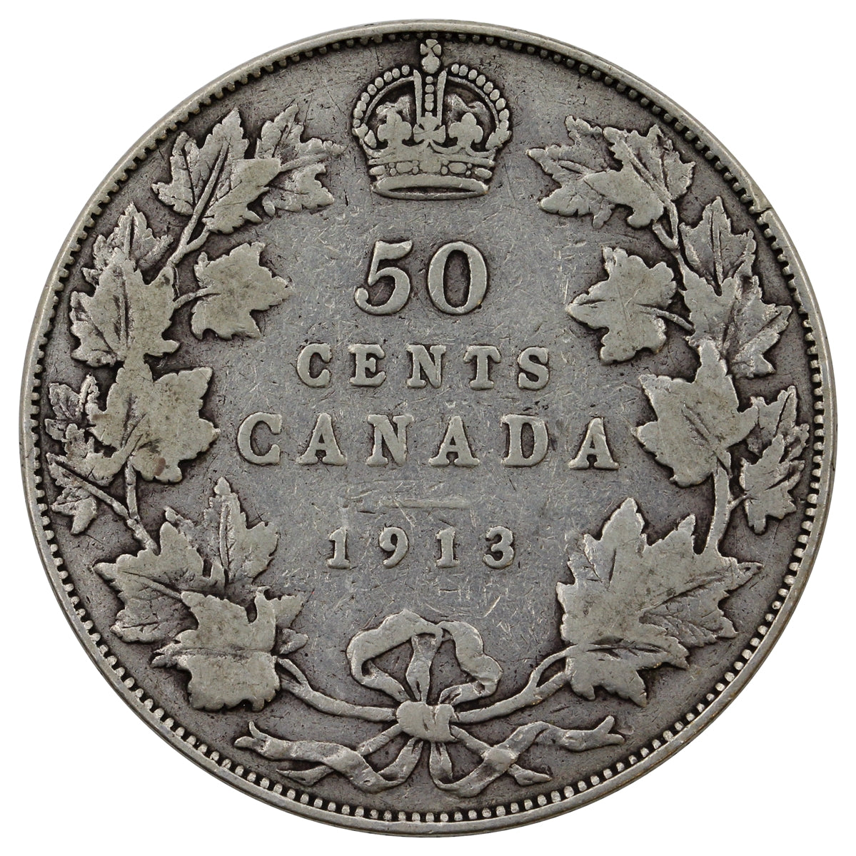 1913 Canada 50-cents Very Good (VG8)