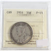 1914 Canada 50-cents ICCS Certified F15