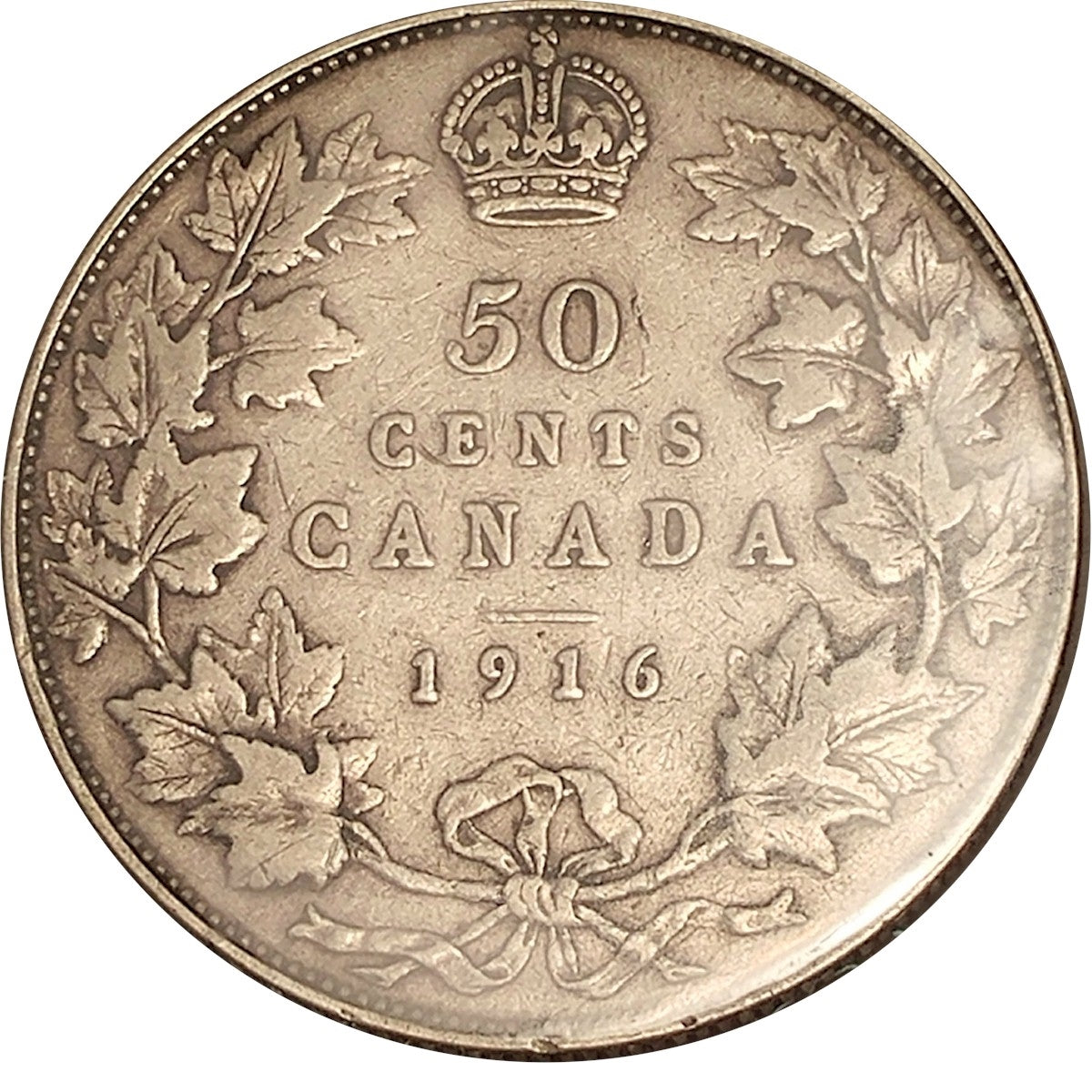1916 Canada 50-cents F-VF (F15)