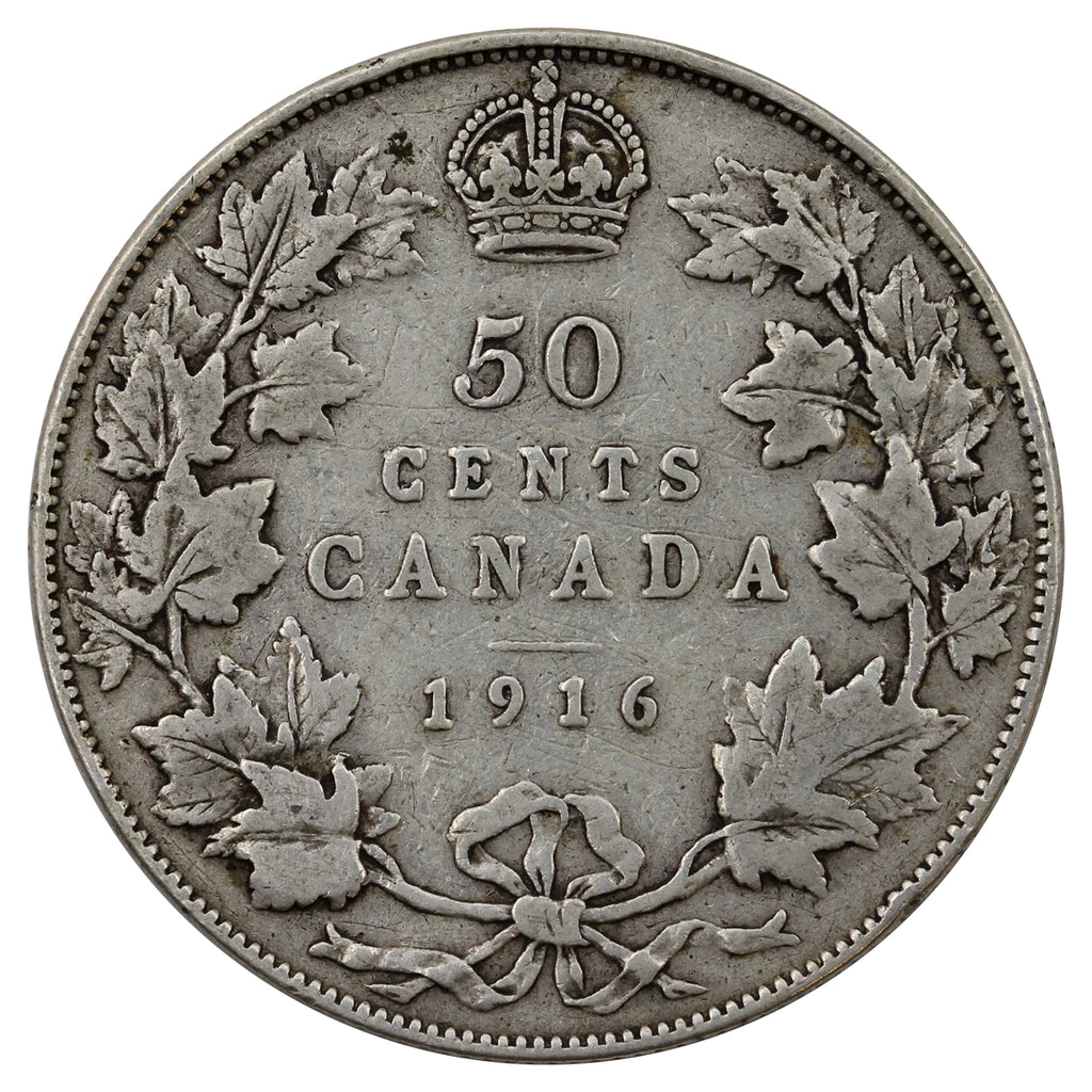 1916 Canada 50-cents Very Good (VG8)