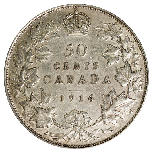 1916 Canada 50-cents VF-EF (VF-30) $